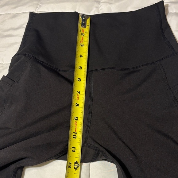 Black Yoga Flare Pants with Pockets and Wide Waistband - Picture 4 of 10